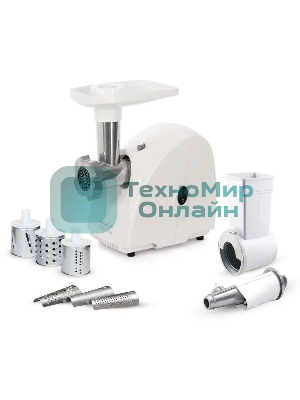 Мясорубка электрическая Аксион М32.02 белый, 1500 Вт, 1.7 кг/мин, защита от перегрузки, насадки - 5
