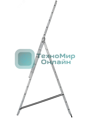 Лестница трехсекционная алюминиевая, 3 х 10 ступеней, H=285/481/674 см, вес 12.19 кг