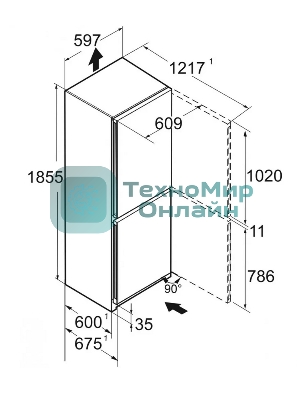 Холодильник Liebherr CBNC 5223-22 001 белый двухкамерный 216/94л морозилка снизу, No Frost