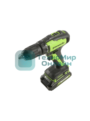 Дрель-шуруповерт GREENWORKS 3704007UA, 24 В, 0 Ач, 90 Нм, бесщеточный