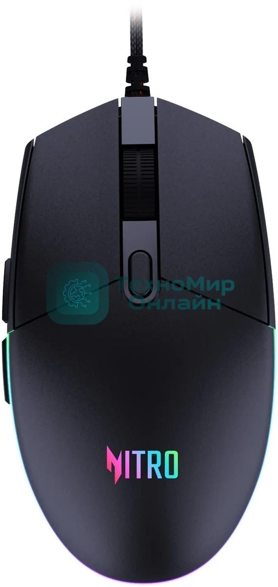 Мышь проводная Acer Nitro OMW400 черный, 6400 dpi, USB, кнопки - 6