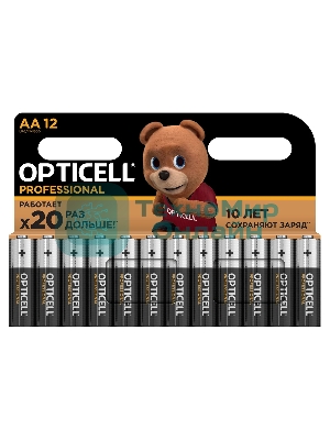Элемент питания алкалиновый AA/LR6 (блист. 12шт) Professional Opticell 5052005