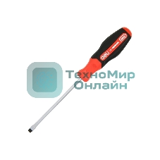 Отвертка шлицевая Deli DL3447 SL6x100мм сталь S2, матовый стержень, двухкомпонентная прорезиненная рукоять