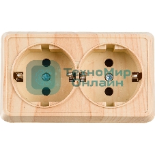 Розетка 2-м ОП Октава 16А РС22-3-ОС с заземл. сосна IEK ERO21-K03-16-DC