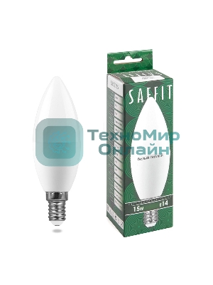 Лампа светодиодная SAFFIT SBC3715 LED 15Вт Е14 теплый матовая свеча