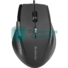 Мышь проводная Defender Accura MM-362 черный, 1600 dpi, USB, кнопки - 6