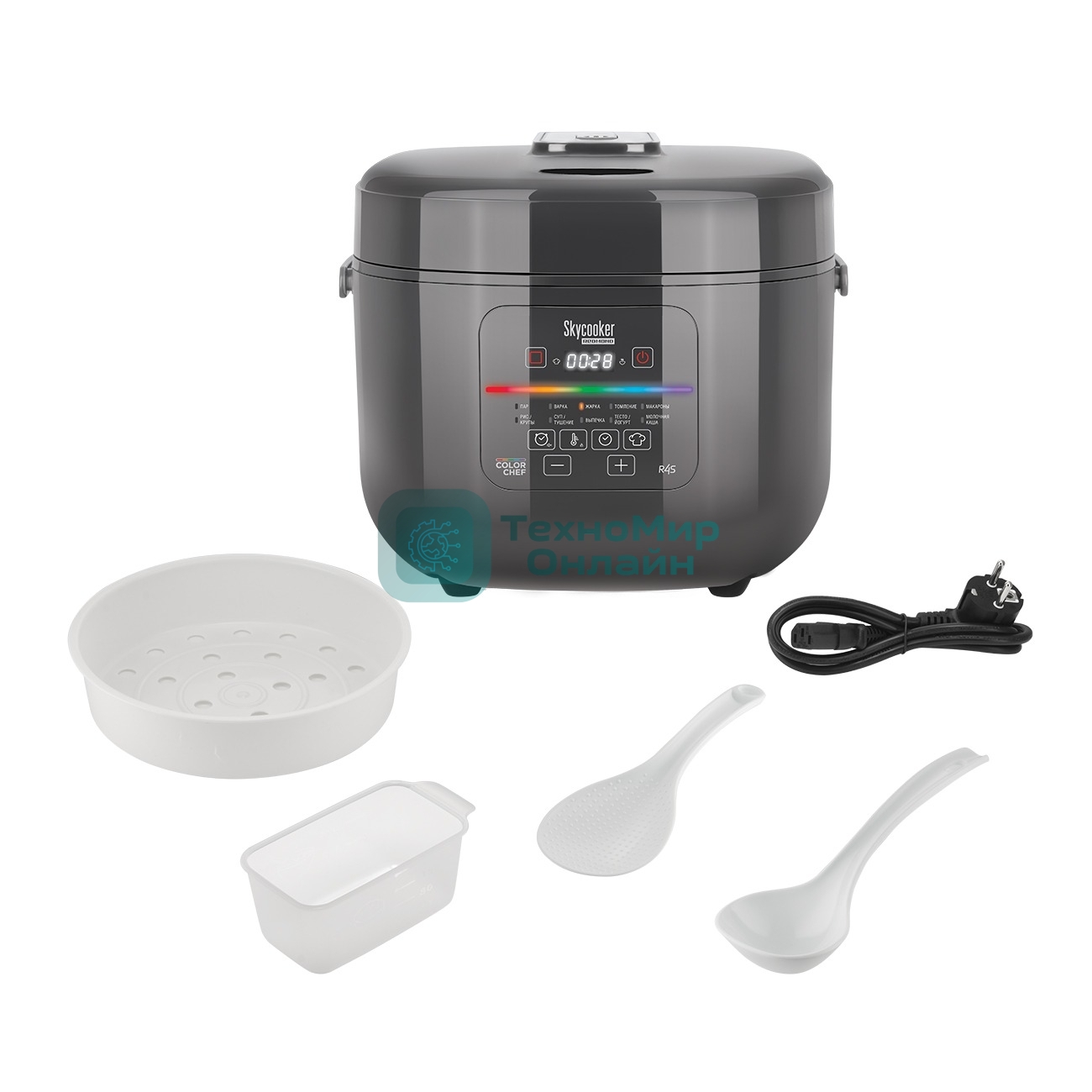 Мультиварка Redmond MC100S 860 Вт, 5 л, 12 программ, черный/ металлик