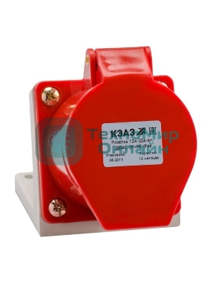 Розетка 134 63А 6h 380AC 3P+PE IP67 для монтажа на поверхность КЭАЗ 241220