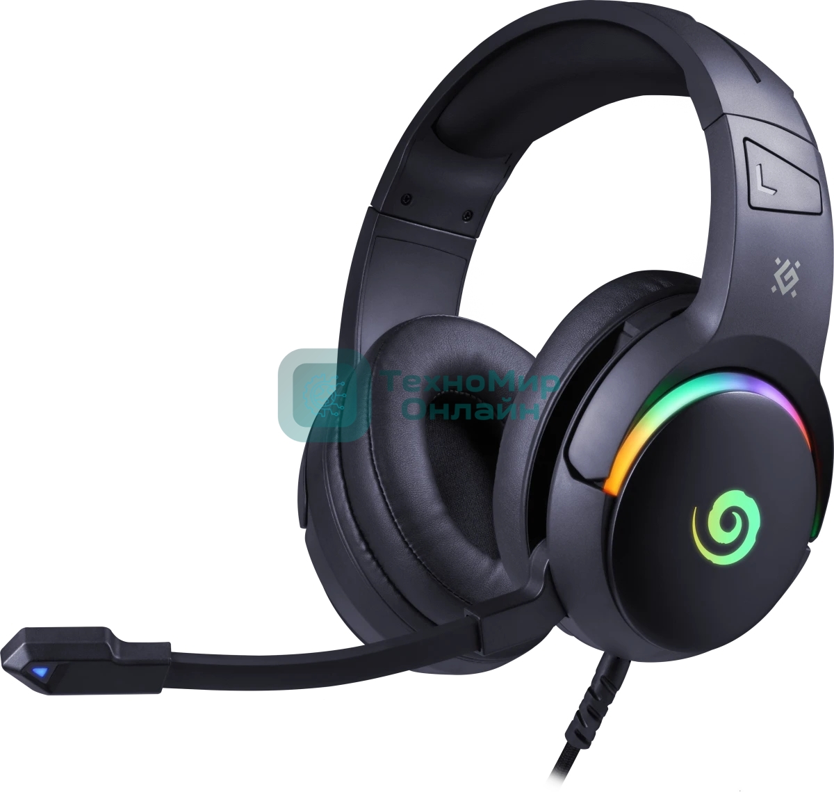 Гарнитура Defender Debor чёрный, проводная, USB, подсветка