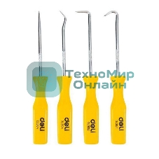 Набор крючков для слесарных работ 4шт Deli DL3104 (шило, крючки изогнутый, 45, 90, пластиковая рукоятка)