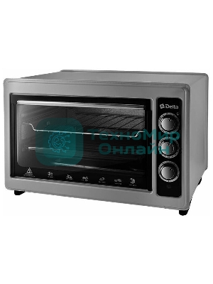 Мини-печь Delta D-0123 серая с тэном повыш. мощности,1300 Вт,37 л,2 нагреват. эл, с термостатом