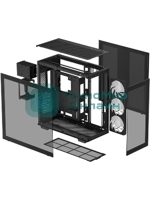 Компьютерный корпус Deepcool CH780 черный (ATX, без БП, ARGb, 4xUSB3.2 Type-A + USB3.2 Type-C) (R-CH780-BKADE41-G-1) MidiTower
