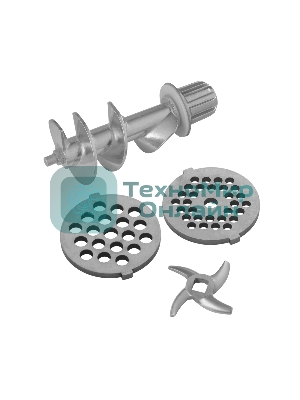 Мясорубка электрическая Maunfeld MF-221SS серый, 1800 Вт, 2.0 кг/мин, реверс, защита от перегрузки, насадки - 4