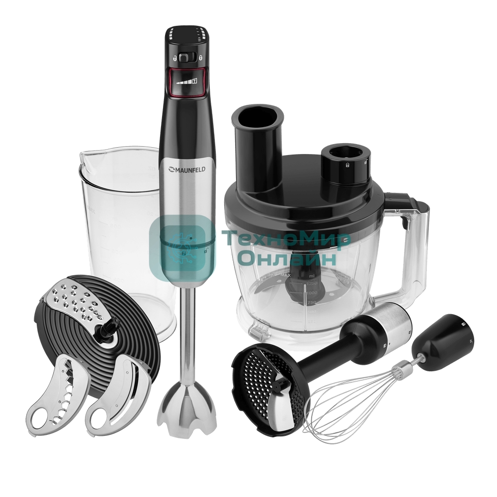 Блендер погружной Maunfeld MF-123SB PRO черный, 1000 Вт