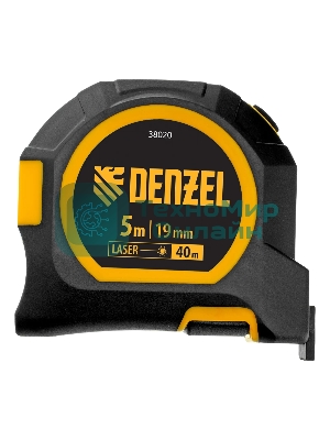 Лазерный дальномер с рулеткой Denzel LT-40, 5м x 19 мм, дальномер 40м, автомат. фиксация