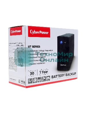 Источник бесперебойного питания CyberPower UTI875E/875 ВА/425 Вт/2 х CEE 7 (евророзетка)