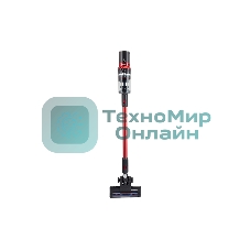 Пылесос вертикальный Harper HVC-VR03 красный/черный, питание от аккумулятора, 100 Вт, уборка сухая, пылесборник 0,8 л