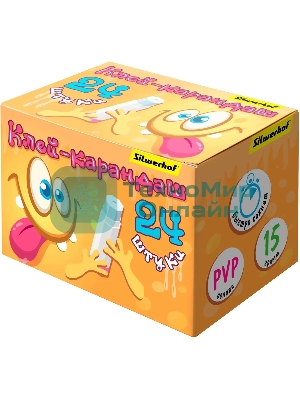 Клей-карандаш Silwerhof 15гр ПВП, дисплей картонный Монстрики