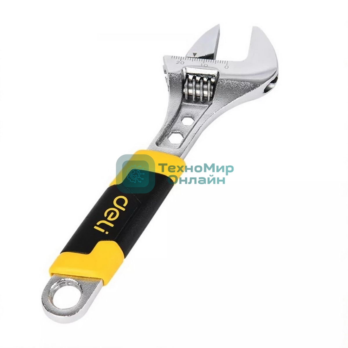 Разводной ключ Deli DL30106 150мм, обрезиненная ручка, диапазон захвата 0-22мм