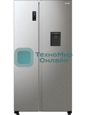 Холодильник Gorenje NRR9185EAXLWD серебристый двухкамерный 353/191л морозилка снизу, No Frost, Side by Side