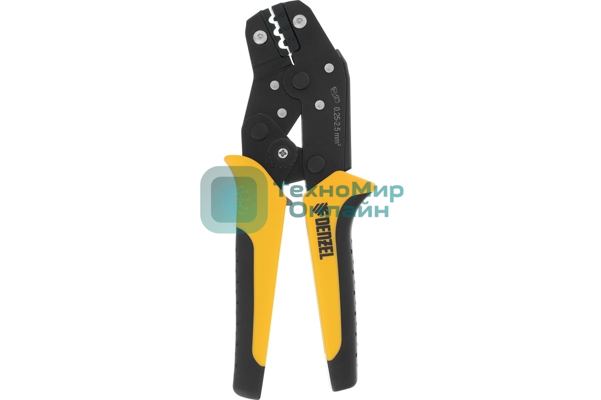 Клещи для обжима неизолированных наконечников Denzel НК и НВ, разъемов РП, 0,25 - 2,5 мм2