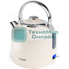 Чайник электрический Candy CK-205 1.7л. 2200Вт слоновая кость корпус: нерж.сталь