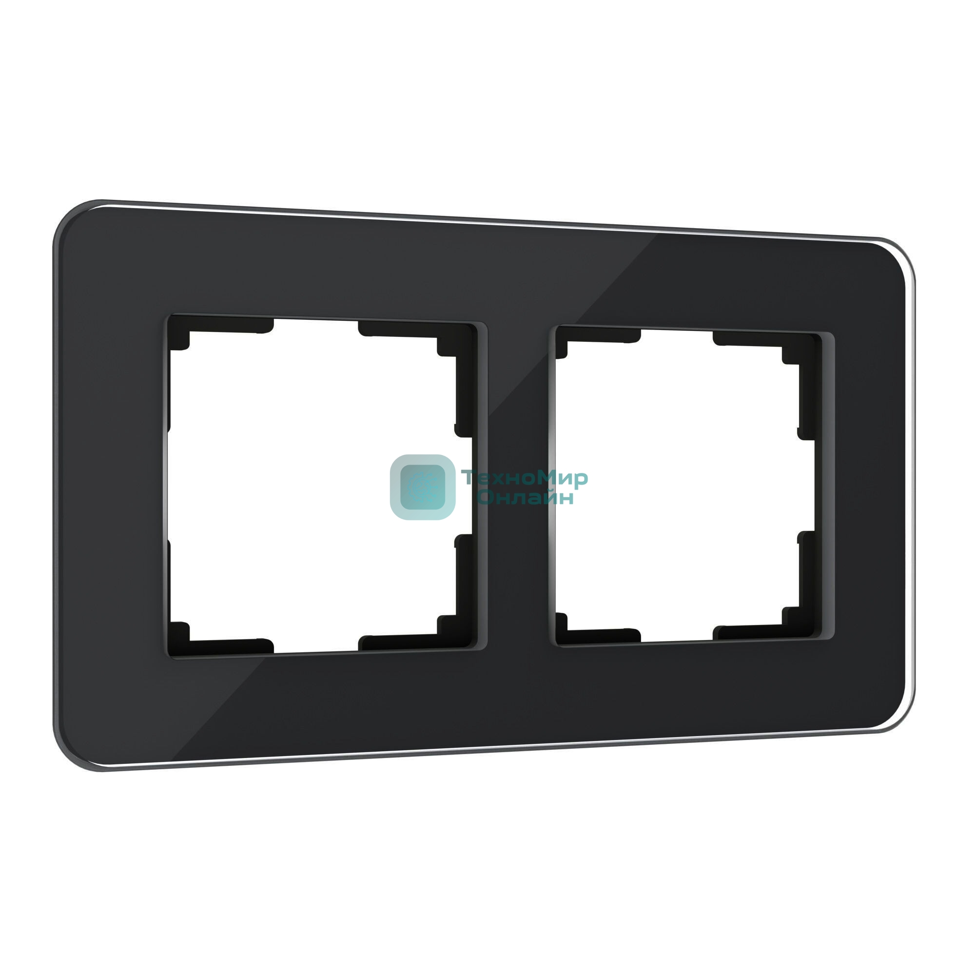 Рамка на 2 поста WERKEL Elite (черный, стекло) W0022448