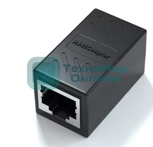 Модуль RJ-45 (F) <->RJ-45(F),FTP, проходной, ABS пластик, черный, cat.5e VCOM CT251S