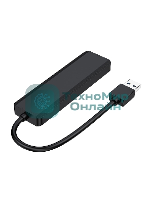 Концентратор USB 3.0 Gembird UHB-C414, 4 порта, кабель 19см, с доп питанием (Type-C)