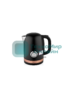 Чайник электрический BRAYER BR1005BK 2200 Вт.1.7 л, STRIX, сталь окраш, термометр, черный