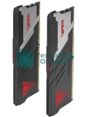 Оперативная память Patriot Memory Viper Venom, DDR5, 48Gb (2x24GB), 6000 MHz, CL30, DIMM, с радиатором, черный