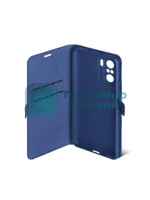 Чехол (флип-кейс) DF poFlip-04, для Xiaomi Poco F3, синий df poflip-04 (blue)