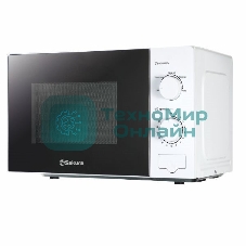 Микроволновая печь Sakura SA-7053W белый, 20 л, 700 Вт, переключатели - поворотный механизм