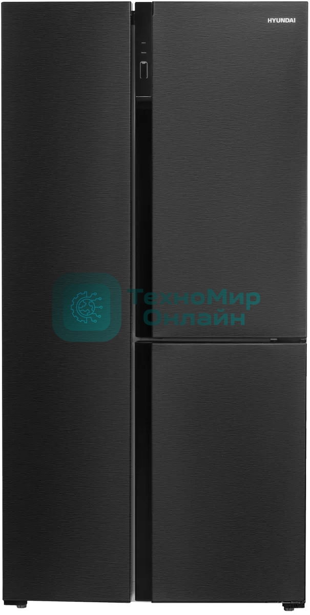 Холодильник Hyundai CS5073FV графит трехкамерный инвертер 292/167л морозилка сбоку, No Frost, Side by Side