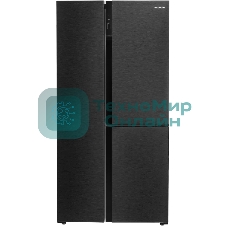 Холодильник Hyundai CS5073FV графит трехкамерный инвертер 292/167л морозилка сбоку, No Frost, Side by Side