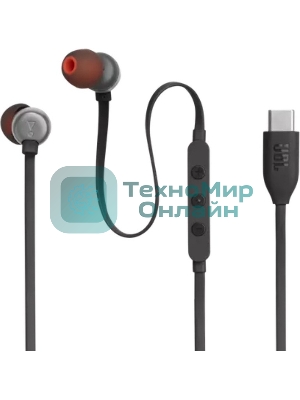 Проводные наушники JBL Tune 310C черный, внутриканальные, USB Type-C