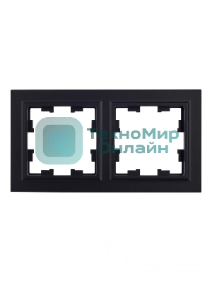Рамка 2-местная IEK BRITE РУ-2-БрЧ черный
