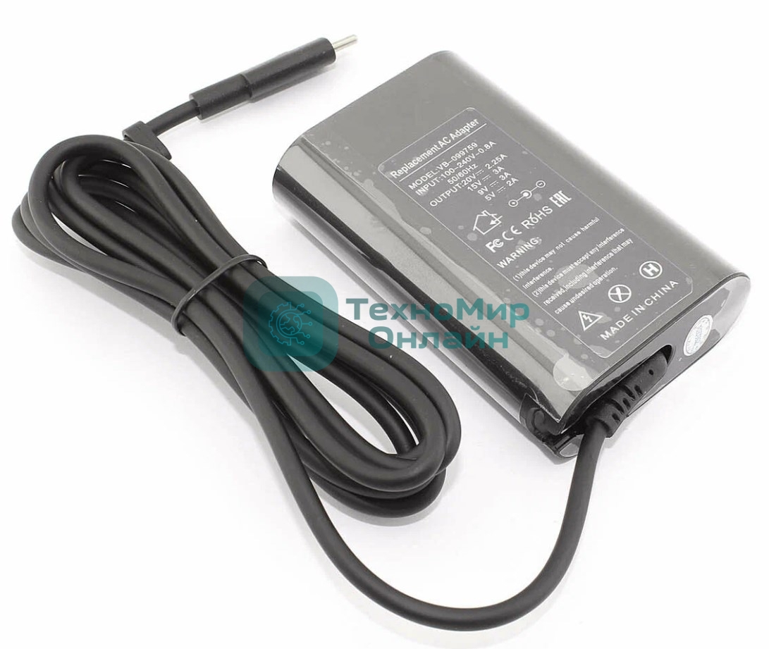 Блок питания (сетевой адаптер) для ноутбуков Dell 5V/20V-2/2.25A, 45W Type-C OEM
