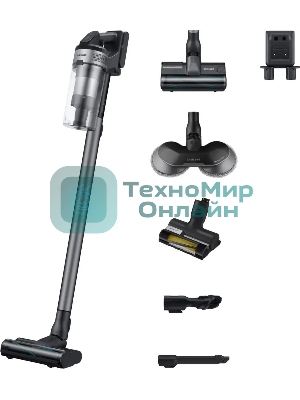 Пылесос вертикальный Samsung VS20B75ADR5/EV черный/серый, питание от аккумулятора, 200 Вт, уборка влажная/сухая, пылесборник 0.8 л, работа от АКБ max 60 мин.