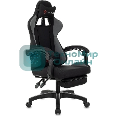 Кресло Zombie Shadow черный/серый, ткань, подставка для ног