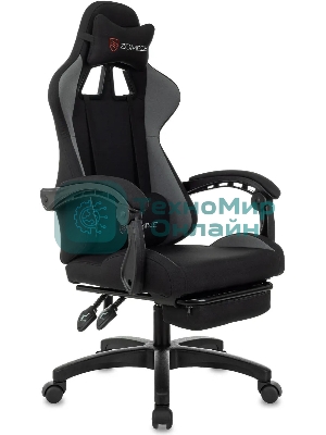 Кресло Zombie Shadow черный/серый, ткань, подставка для ног