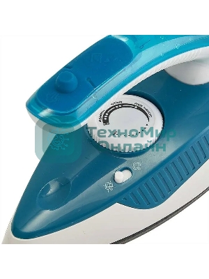 Утюг Delta DL-430Т белый/синий, 1000 Вт, 15 г/мин, 50 г/мин, 80 мл