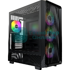 Компьютерный корпус Montech X5 черный без БП ATX 4x120мм 1xUSB2.0 1xUSB3.0 audio bott PSU