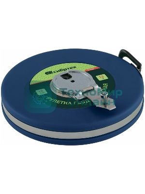 Рулетка геодезическая Сибртех 30 м х 13 мм, закрытый корпус, фиберглассовая лента