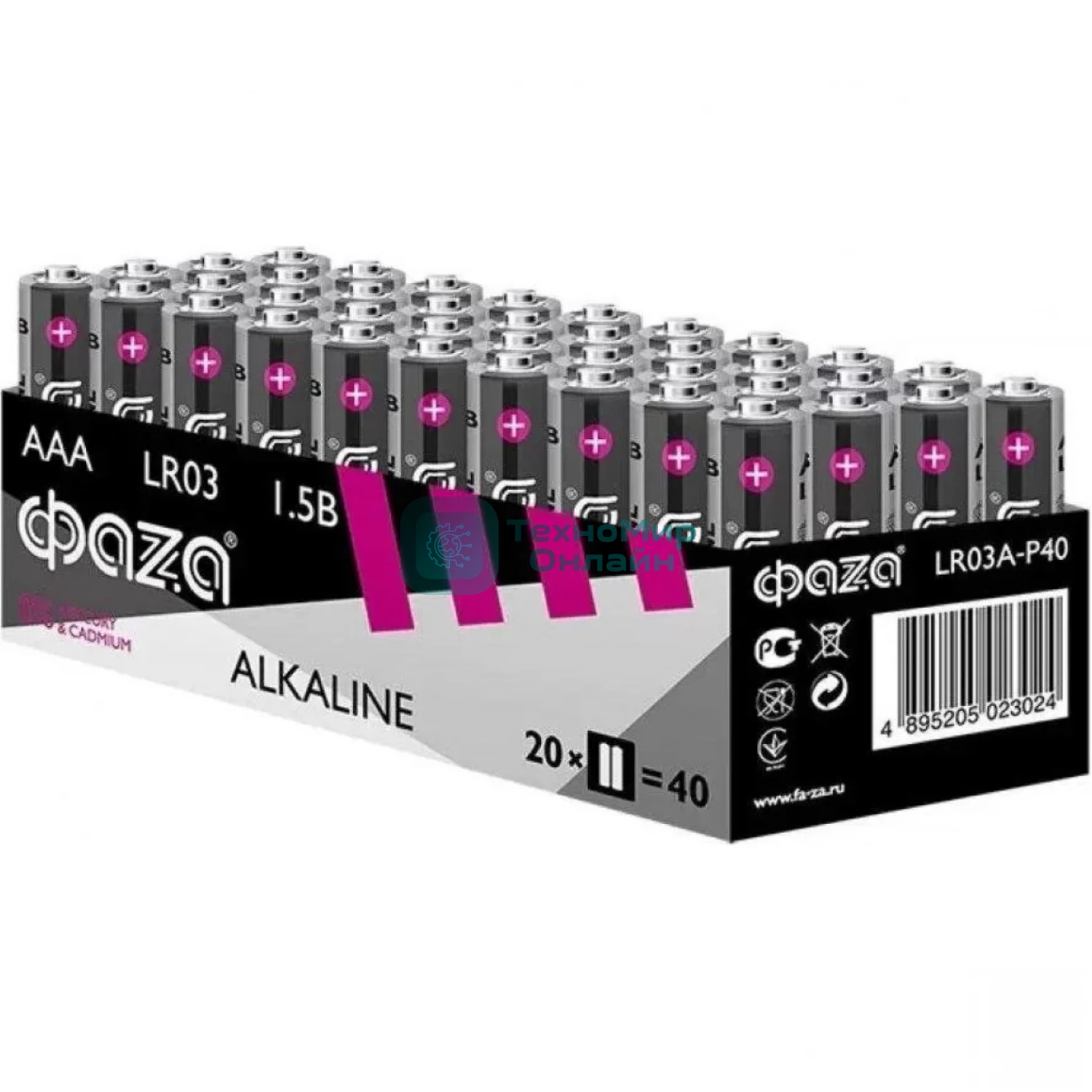Элемент питания JazzWay LR03 (AAA) алкалиновая уп. 40 шт. ФАZА Alkaline Pack-40