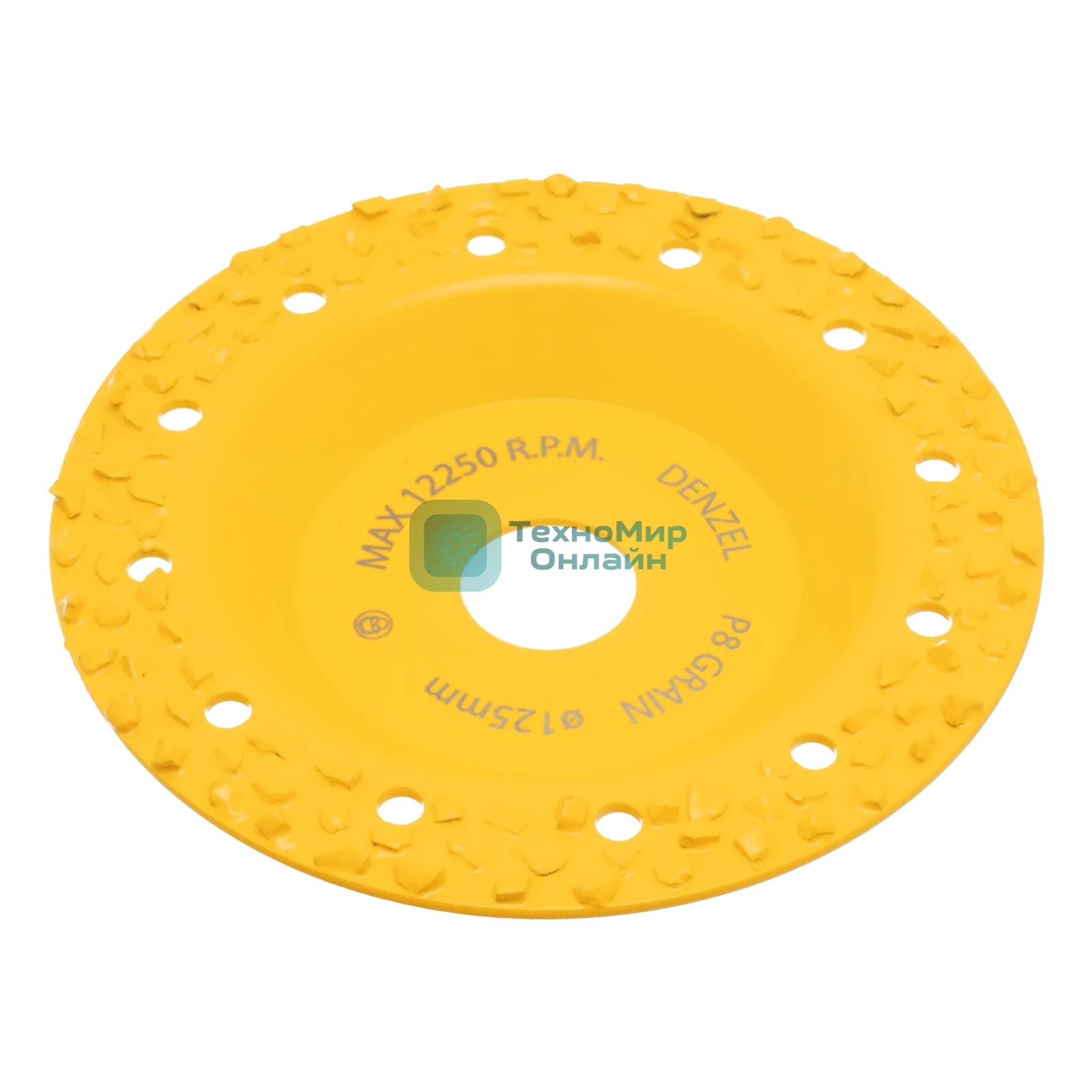 Чашка твердосплавная зачистная Denzel 125 мм, плоская, крупное зерно #8