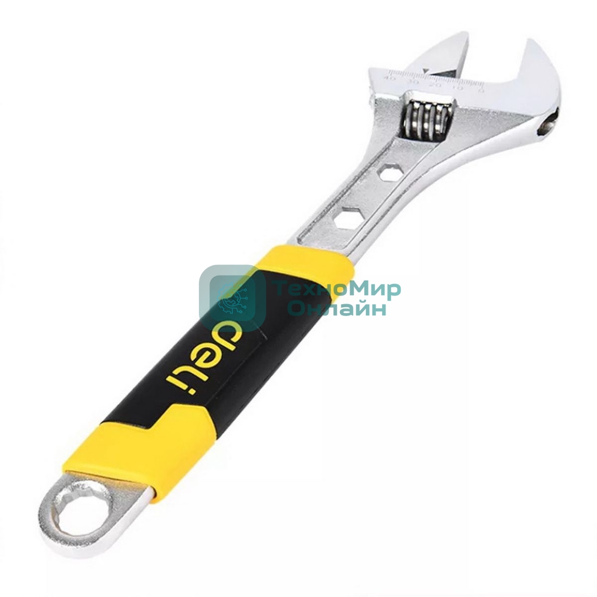 Разводной ключ Deli DL30112 150мм, обрезиненная ручка, диапазон захвата 0-36мм