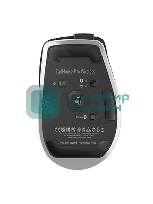 Мышь беспроводная/проводная 3Dconnexion CadMouse Pro Wireless, RTL, Right hand (341450) (3DX-700116) черный, 7200 dpi, радиоканал, Bluetooth, USB, кнопки - 7