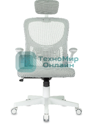 Кресло офисное Бюрократ MC-W101-H светло-серый TW-02 TW-20 сетка/ткань, крестов. пластик, пластик белый