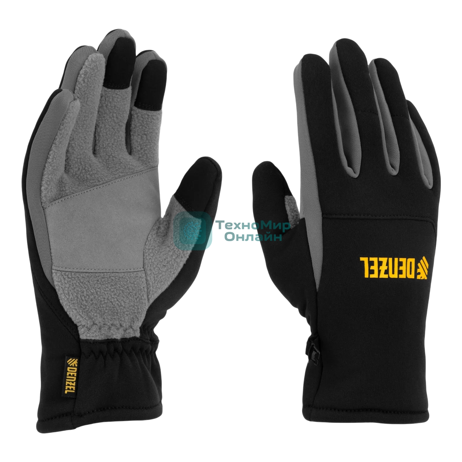 Перчатки универсальные Denzel 68087 искусственный мех, работа с сенсорным экраном, размер 9